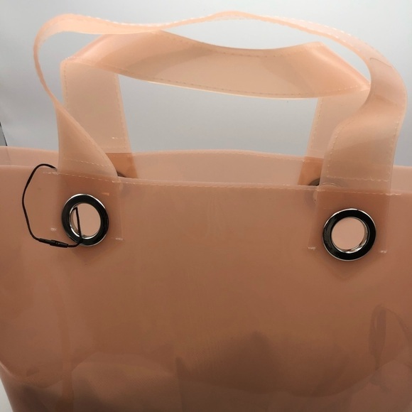 NWT. Zara Light Pink/Cream Vinyl Shoulder Bag. - Picture 5 of 13